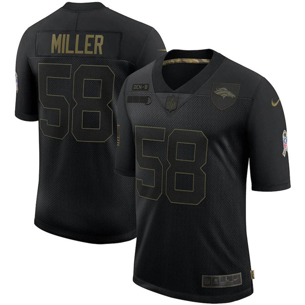 Men's Denver Broncos #58 Von Miller Black 2020 Salute To Service Limited Stitched NFL Jersey